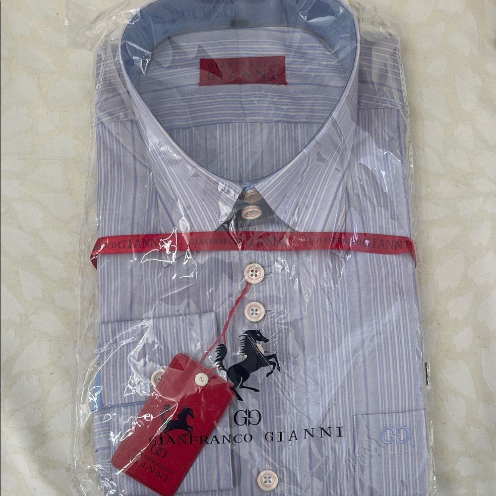 Gianfranco Gianni Blue Striped Men's Shirt